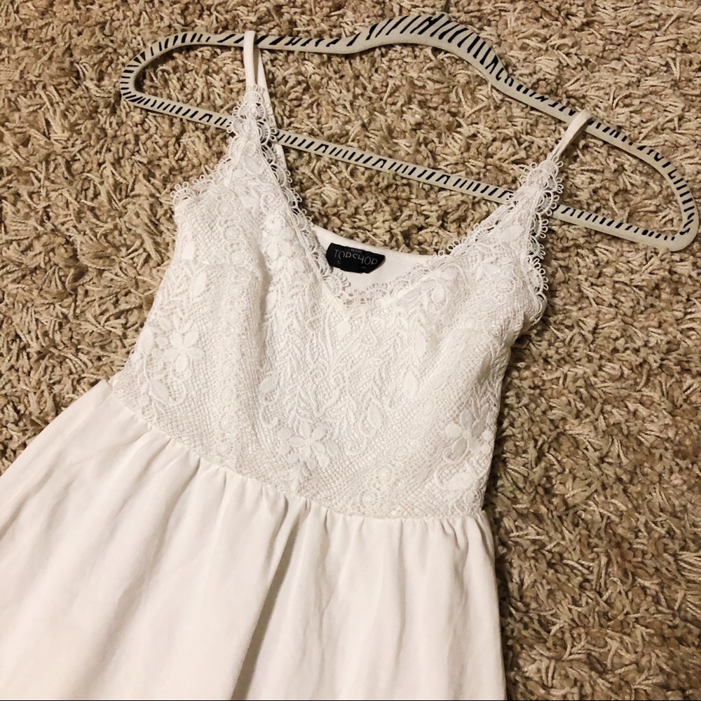 Topshop | Lace Trim White Dress